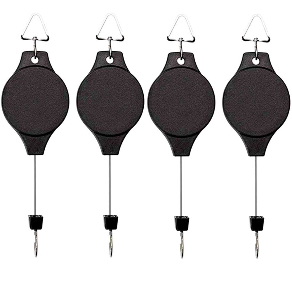 4-Piece Retractable Pulley Hook Hanging System for Garden Plants and Flowers