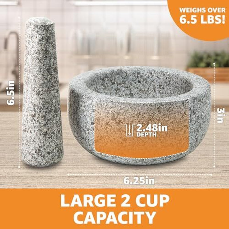 Premium Hand-Carved Heavy Duty Mortar and Pestle Set in Various Sizes and Colors
