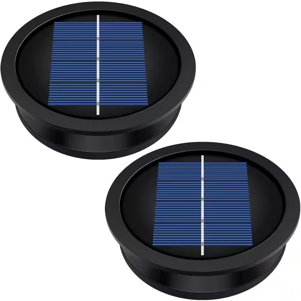 3.2-Inch Warm White LED Waterproof Solar Light Replacement Top Kit for Outdoor DIY Lanterns - Set of 2