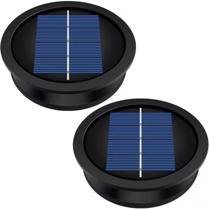 3.2-Inch Warm White LED Waterproof Solar Light Replacement Top Kit for Outdoor DIY Lanterns - Set of 2