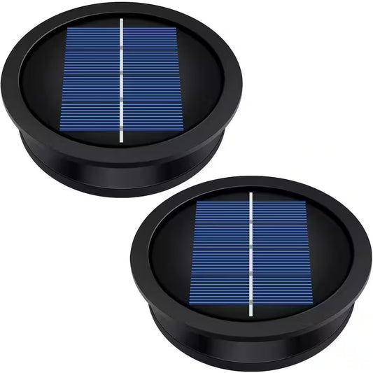 3.2-Inch Warm White LED Waterproof Solar Light Replacement Top Kit for Outdoor DIY Lanterns - Set of 2