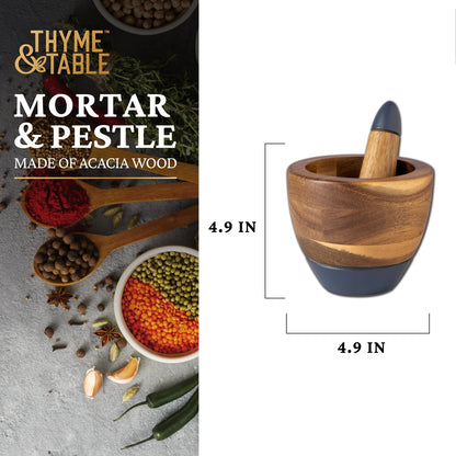 Acacia Wood Mortar and Pestle Set