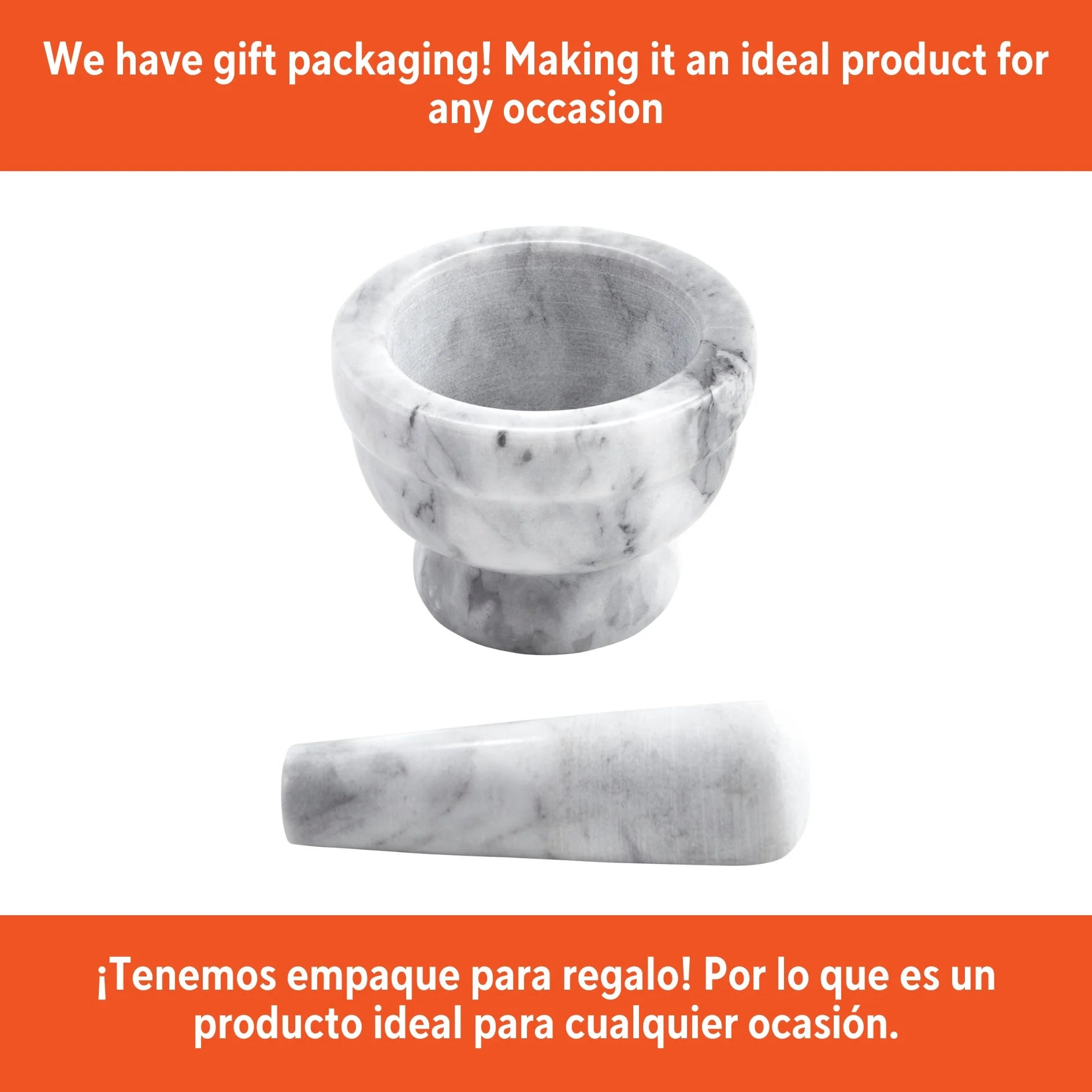 3.75-Inch Marble Mortar and Pestle Set