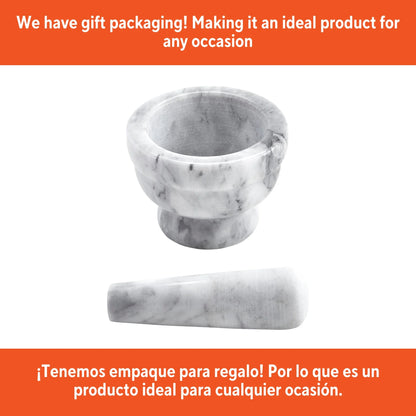 3.75-Inch Marble Mortar and Pestle Set
