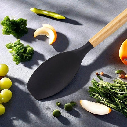 19-Piece Heat-Resistant Silicone Kitchen Utensil Set - Non-Stick and Easy to Clean, Black