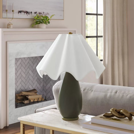 Wavy Shade Table Collection with Ceramic Base - Threshold