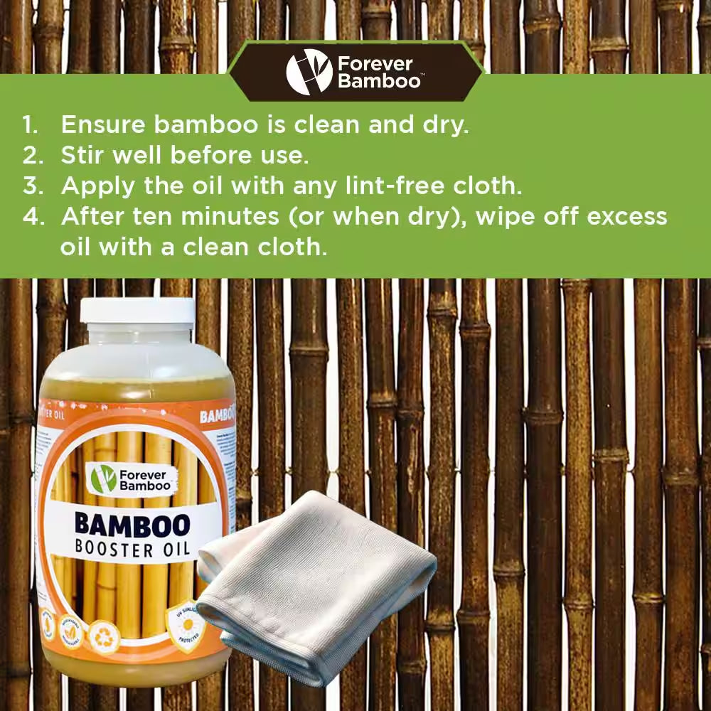Eco-Friendly UV and Water-Resistant Wood Oil Finish for Bamboo Fences, Poles, and Outdoor Furniture - 32 Oz.