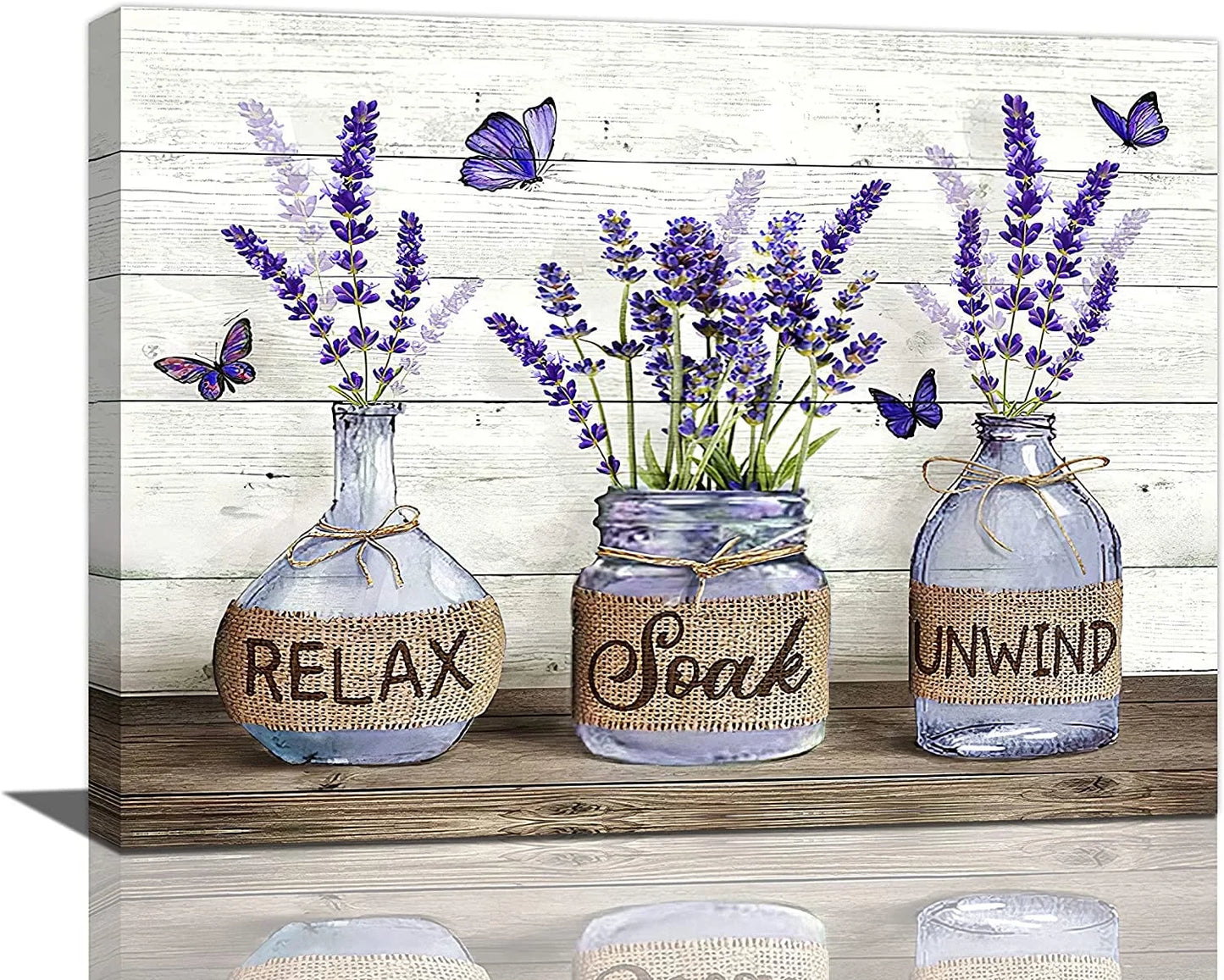 Farmhouse Bathroom Decor Wall Art Rustic Cotton Bathroom Pictures Canvas Print Country Bathroom Relax Soak Unwind Sign Artwork Modern Home Decor for Bathroom Framed Ready to Hang 12"X16"