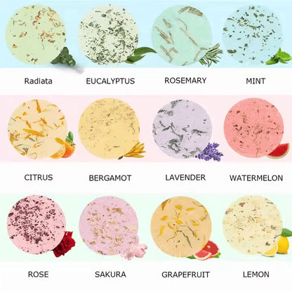 Shower Steamers Aromatherapy - 12 Pcs Shower Bombs with Essential Oil for Home SPA, 100% Pure Essential Oil, Lavender, All Natural, for Men and Women