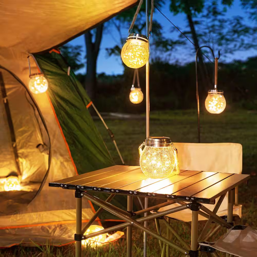 Outdoor Waterproof Solar Lanterns - Decorative Hanging Lanterns for Backyard (Set of 4)