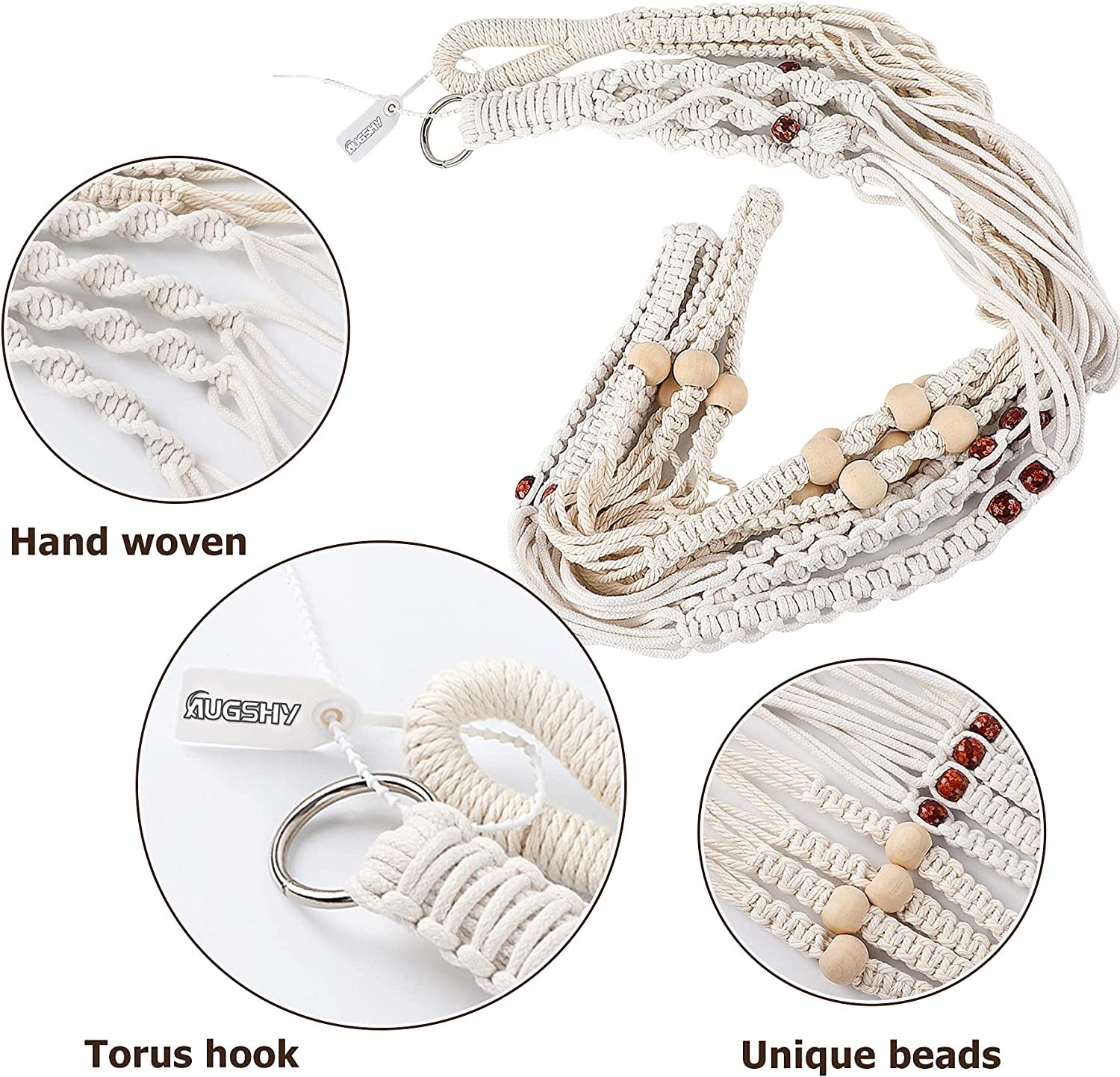 Macrame Plant Hanger Set - 2 Decorative Hanging Planters for Indoor Home Decor