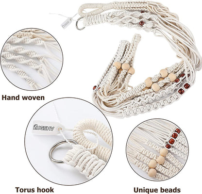 Macrame Plant Hanger Set - 2 Decorative Hanging Planters for Indoor Home Decor