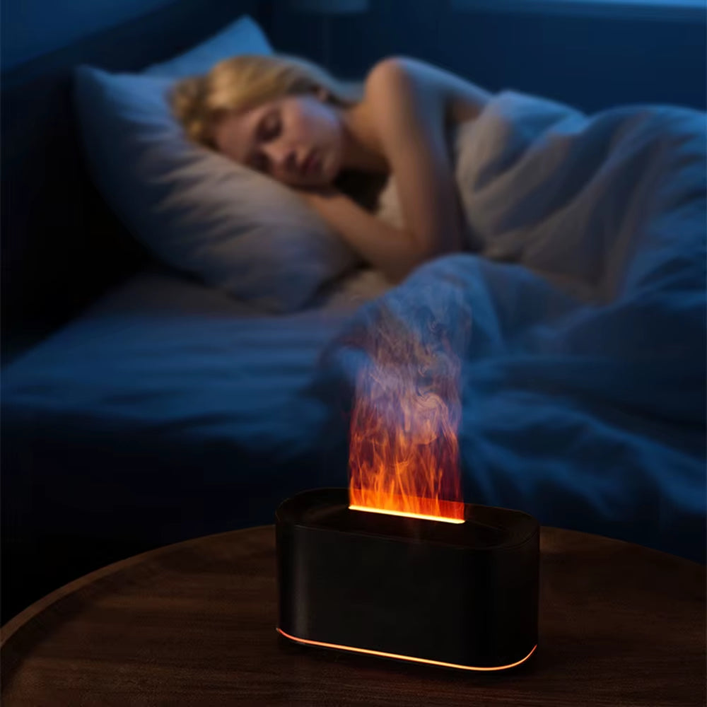 Essential Oil Diffuser with Flame Effect - Colorful Humidifier for Aromatherapy and Room Fragrance