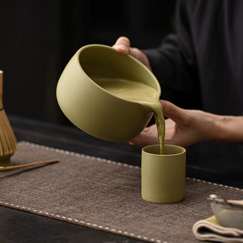 8PCS Matcha Whisk Set Bamboo Tea Brush Ceramic Japanese Exquisite Matcha Bowl Box with Whisk Sumptuous for Tea Lovers Tools