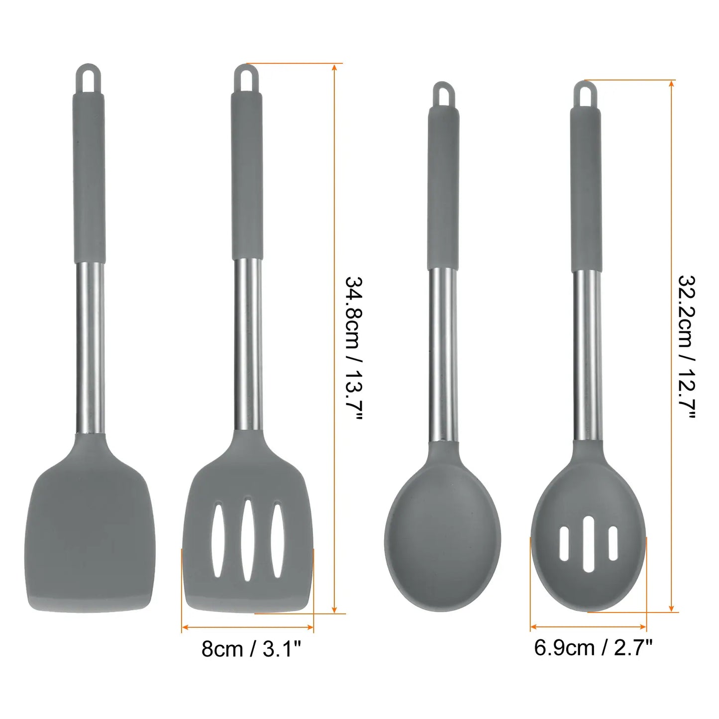 Heat-Resistant Silicone Cooking Utensils Set: Spatulas and Spoons