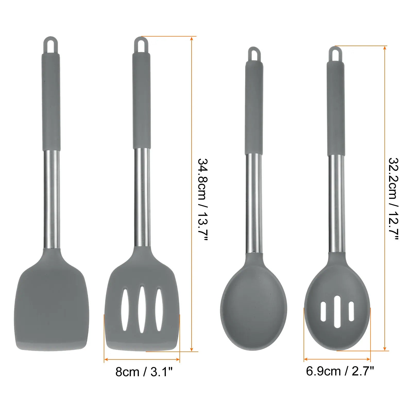 Heat-Resistant Silicone Cooking Utensils Set: Spatulas and Spoons