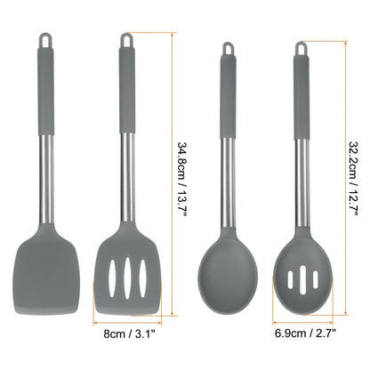 Heat-Resistant Silicone Cooking Utensils Set: Spatulas and Spoons