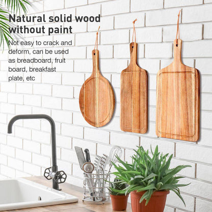 Acacia Wood Cutting Board Set - 3-Piece with Handle and Juice Groove