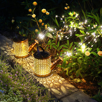 2-Pack Solar Lantern Watering Can - Waterproof Outdoor Hanging Garden Decor for Lawn, Pathway, and Patio