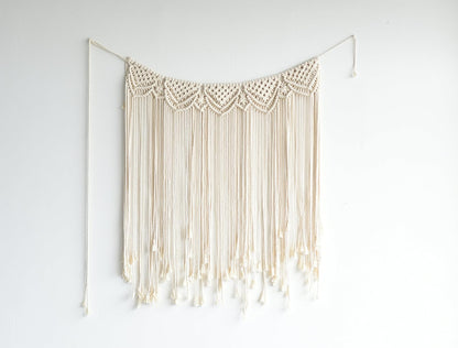 Handcrafted Macrame Wall Hanging for Bohemian Weddings - Cotton Wall Art Decor, 42" x 35