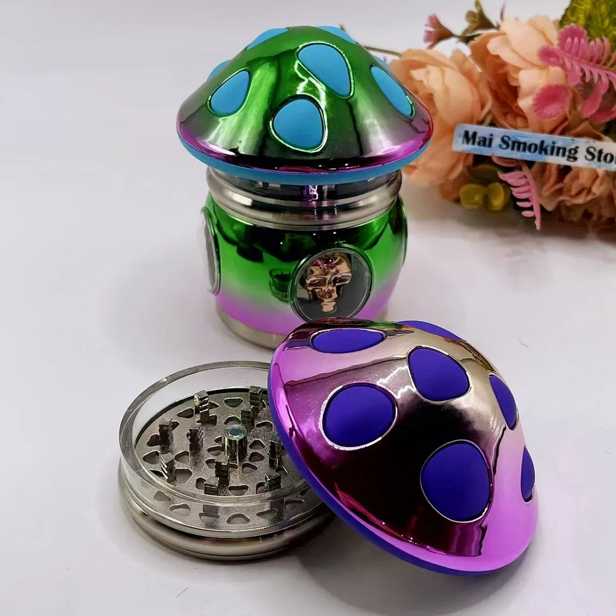 Large Manual Mushroom Herb Grinder - Spice, Pepper, Salt, and Tobacco Mortar and Pestle for Smoking Accessories