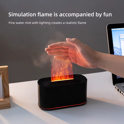 Essential Oil Diffuser with Flame Effect - Colorful Humidifier for Aromatherapy and Room Fragrance