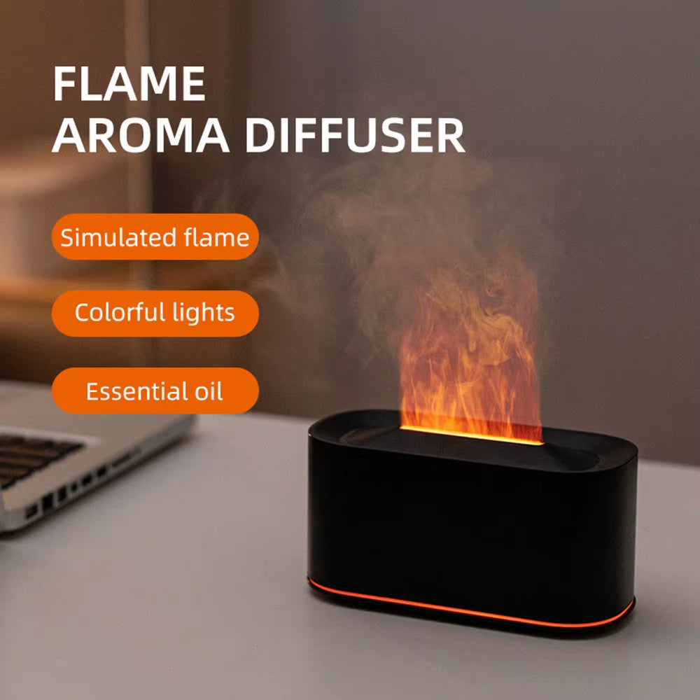 Essential Oil Diffuser with Flame Effect - Colorful Humidifier for Aromatherapy and Room Fragrance