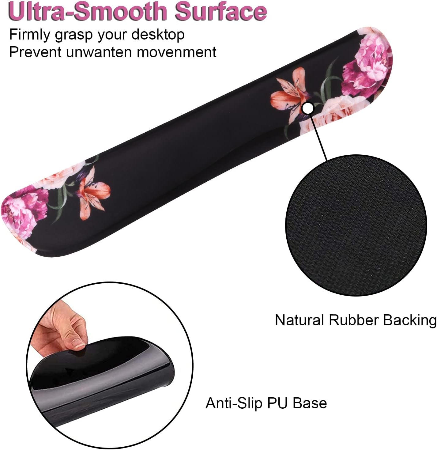 Ergonomic Mouse Pad and Wrist Support Set with Non-Slip Base for Computer and Laptop Use, Featuring Peony Flowers Design, Includes Coasters for Enhanced Comfort and Pain Relief