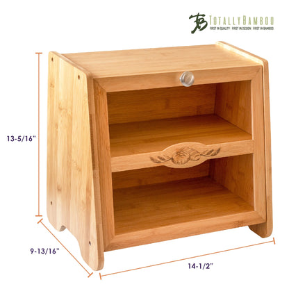 Double-Layer Bamboo Bread Box with Window in Farmhouse Style
