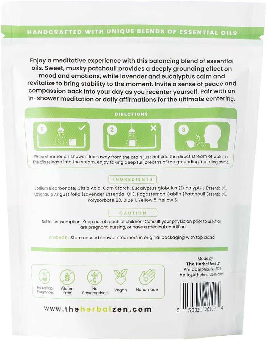 Recenter Aromatherapy Shower Steamers for Relaxation - Made in the USA - Lavender & Eucalyptus Shower Bomb Tablets - Soothing Natural Essential Oils (10 Pack) - Ideal Mother's Day Gift