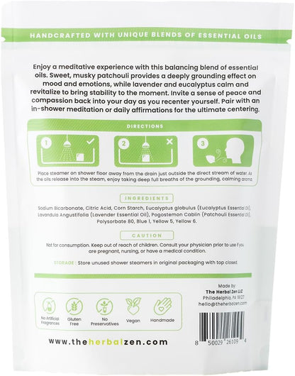 Recenter Aromatherapy Shower Steamers for Relaxation - Made in the USA - Lavender & Eucalyptus Shower Bomb Tablets - Soothing Natural Essential Oils (10 Pack) - Ideal Mother's Day Gift