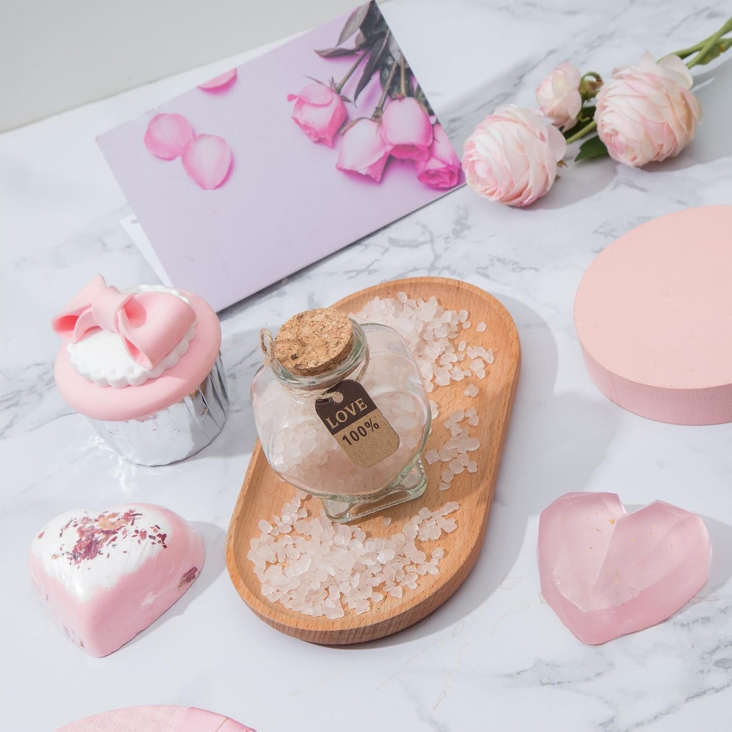 Elegant Pink Rose Spa Gift Basket for Mother's Day and Birthdays