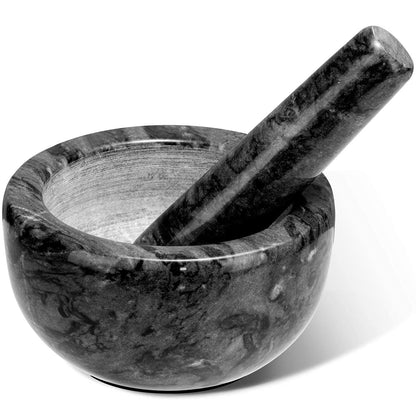 Small Marble Mortar and Pestle Set - Solid Stone Spice and Herb Grinder