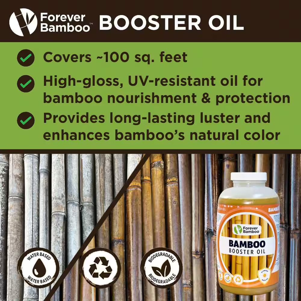 Eco-Friendly UV and Water-Resistant Wood Oil Finish for Bamboo Fences, Poles, and Outdoor Furniture - 32 Oz.
