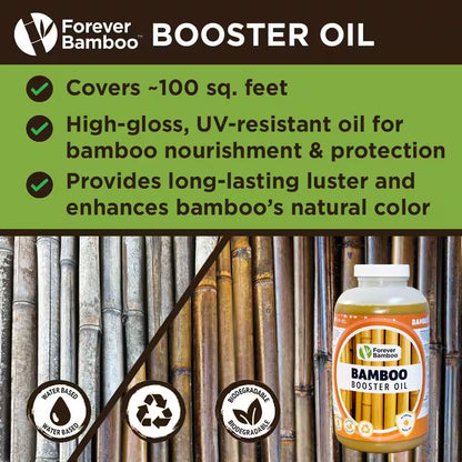 Eco-Friendly UV and Water-Resistant Wood Oil Finish for Bamboo Fences, Poles, and Outdoor Furniture - 32 Oz.