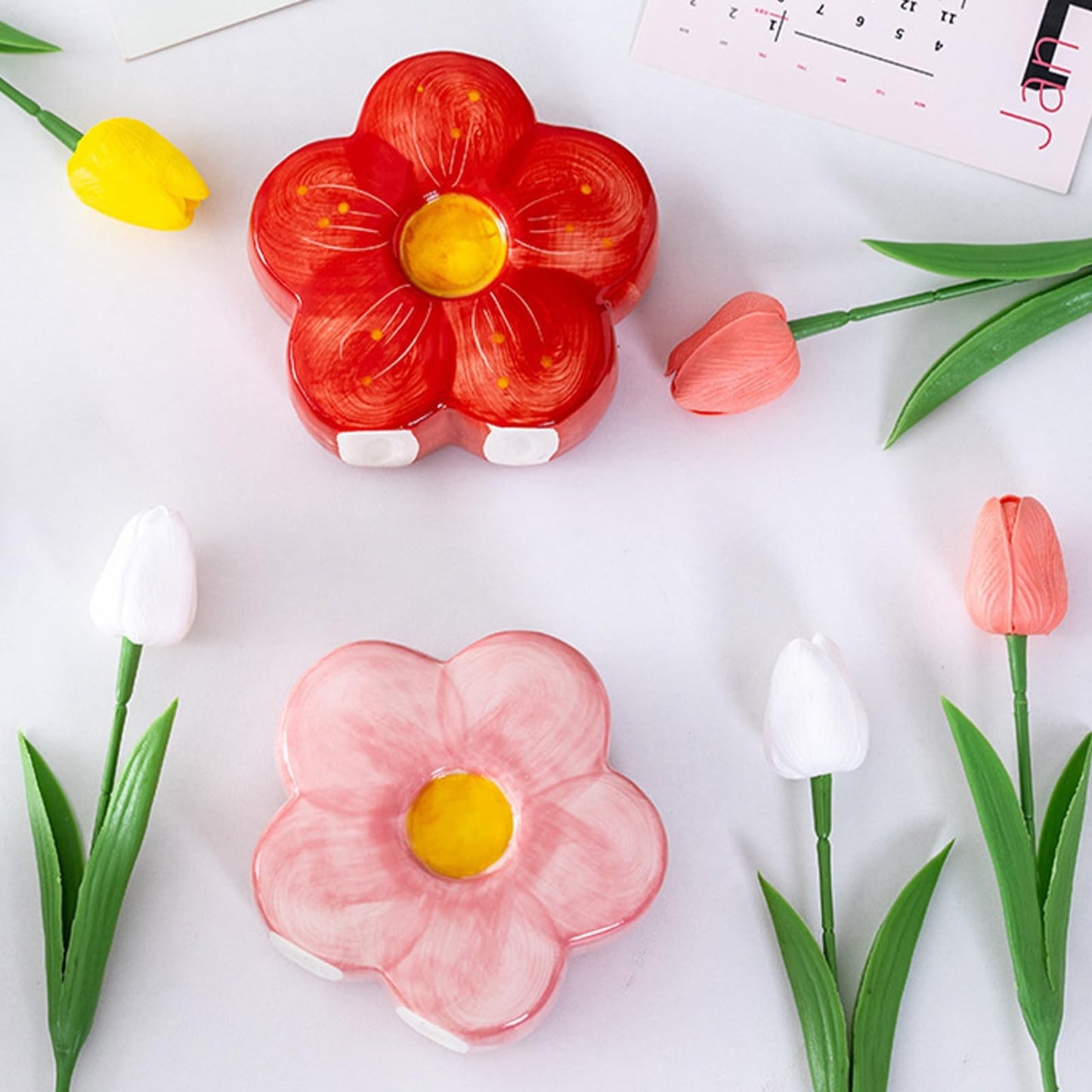 Elegant Pink Pencil and Pen Holder - Aesthetic Floral Office Desk Accessory