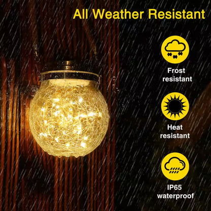 Outdoor Waterproof Solar Lanterns - Decorative Hanging Lanterns for Backyard (Set of 4)