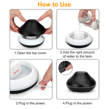 Elegant Fire Flame Aroma Diffuser with Essential Oil, Air Humidification, and LED Aromatherapy Features
