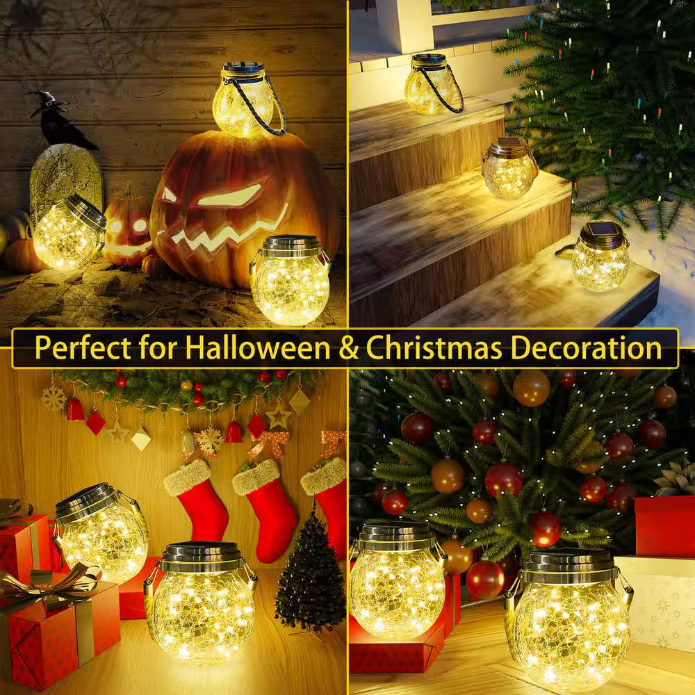 Outdoor Waterproof Solar Lanterns - Decorative Hanging Lanterns for Backyard (Set of 4)