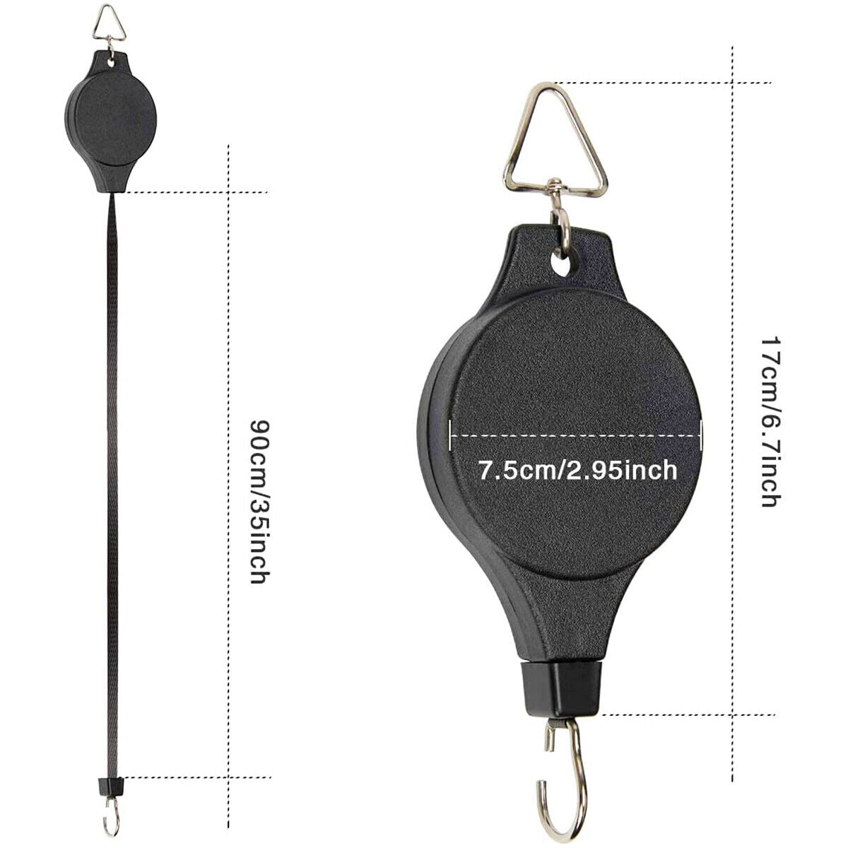 4-Piece Retractable Pulley Hook Hanging System for Garden Plants and Flowers