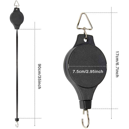4-Piece Retractable Pulley Hook Hanging System for Garden Plants and Flowers