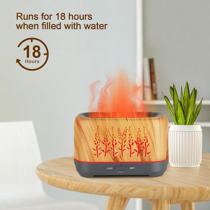 Aromatherapy Ultrasonic Oil Diffuser with Color Flame Ambient Light for Enhanced Room Atmosphere