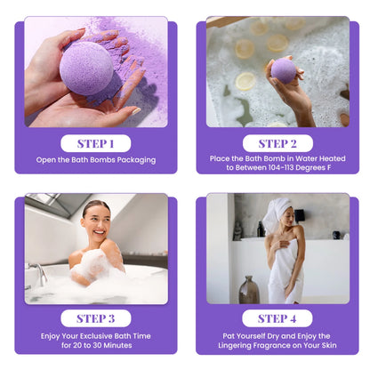 Bath Bombs Gift Set for Women Relaxing - 10 X 3.5Oz Lavender Scent Fizzies Bath Set, Mothers Day Birthday Gifts for Her