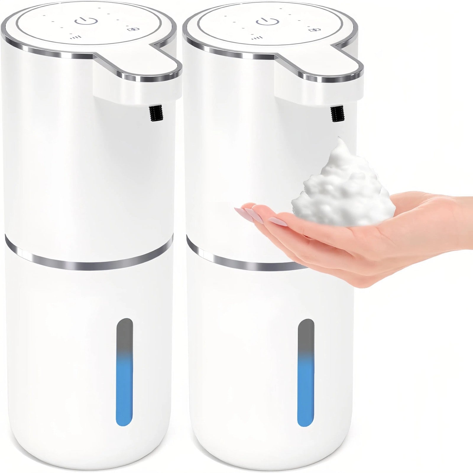 1-2 Pack Automatic Soap Dispenser, Foaming Soap Dispenser for Bathroom & Kitchen