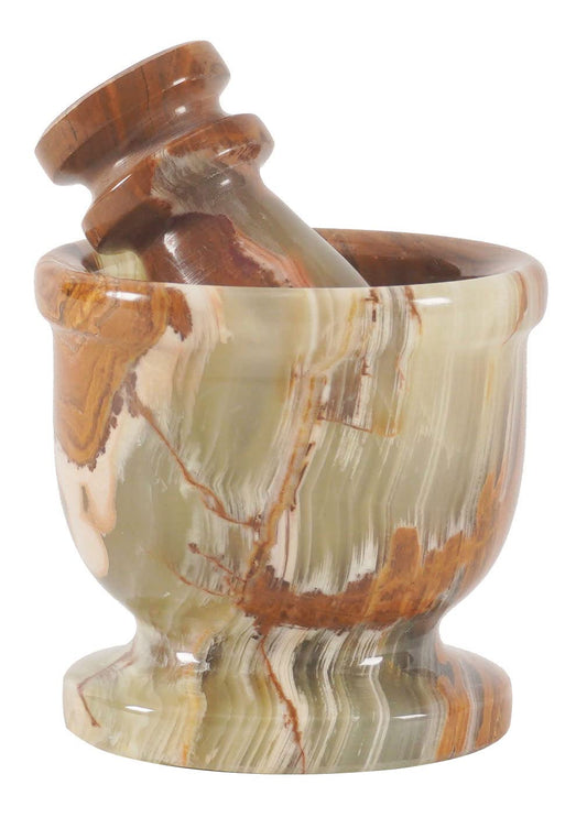 Onyx Mortar and Pestle Set - Handcrafted Portable 2.5-Inch Design