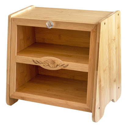 Double-Layer Bamboo Bread Box with Window in Farmhouse Style