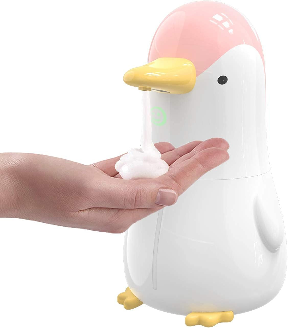 Automatic Soap Dispenser, Rechargeable Touchless Foaming Hand Soap Dispenser, Upgraded Waterproof Hands Free Foam Sanitizer Dispenser for Bathroom, Kitchen, Restaurant- 13.5Oz/ 400Ml Penguin Pink