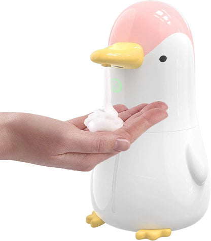 Automatic Soap Dispenser, Rechargeable Touchless Foaming Hand Soap Dispenser, Upgraded Waterproof Hands Free Foam Sanitizer Dispenser for Bathroom, Kitchen, Restaurant- 13.5Oz/ 400Ml Penguin Pink