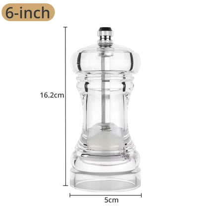 Acrylic Pepper Grinder and Salt Shaker Set with Adjustable Coarseness and Ceramic Rotor - Premium Kitchen Accessories