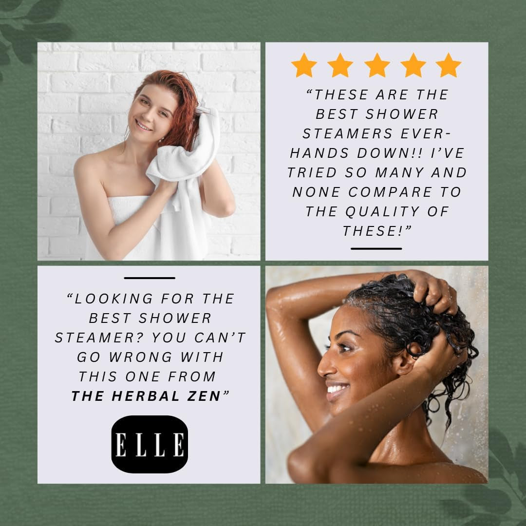 Recenter Aromatherapy Shower Steamers for Relaxation - Made in the USA - Lavender & Eucalyptus Shower Bomb Tablets - Soothing Natural Essential Oils (10 Pack) - Ideal Mother's Day Gift